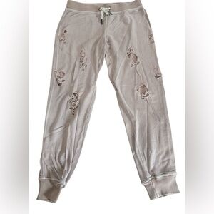 PHILANTHROPY Trendy Light Gray Distressed Joggers